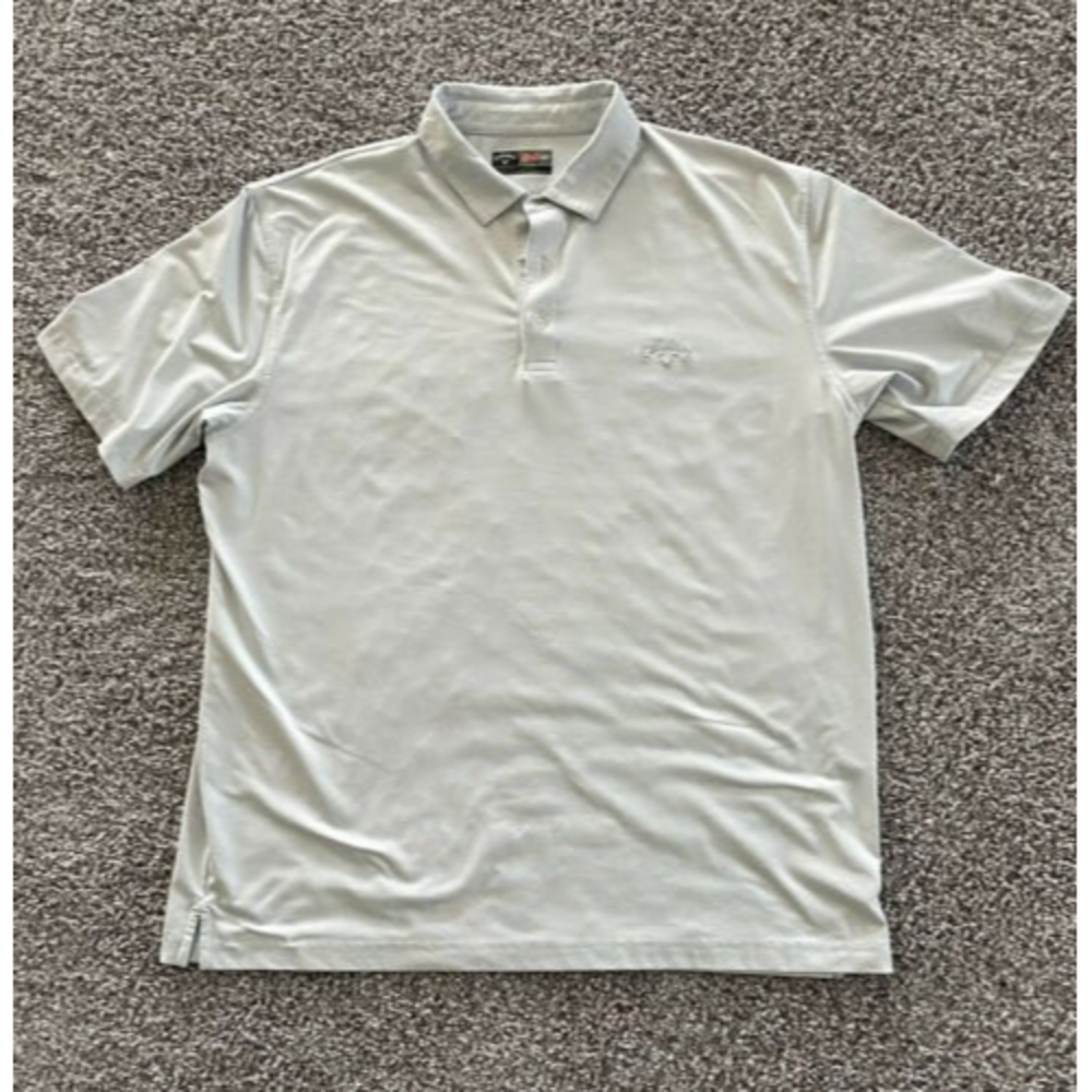 Callaway Mens Size XL Golf Polo Opti-Dri Light Gray White Stripe